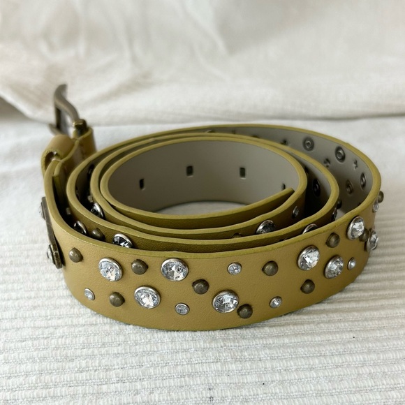 Calvin Klein Gold and Rhinestone Studded Belt - Picture 3 of 14